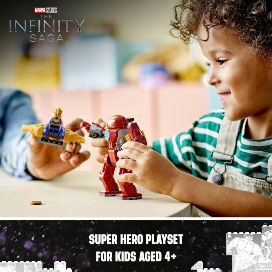 LEGO Marvel Hulkbuster vs. Thanos 76263 Building Kit with Iron Man & Thanos Minifigures, Hulkbuster Mech Toy for Kids Ages 4+, Super Hero Battle Playset
