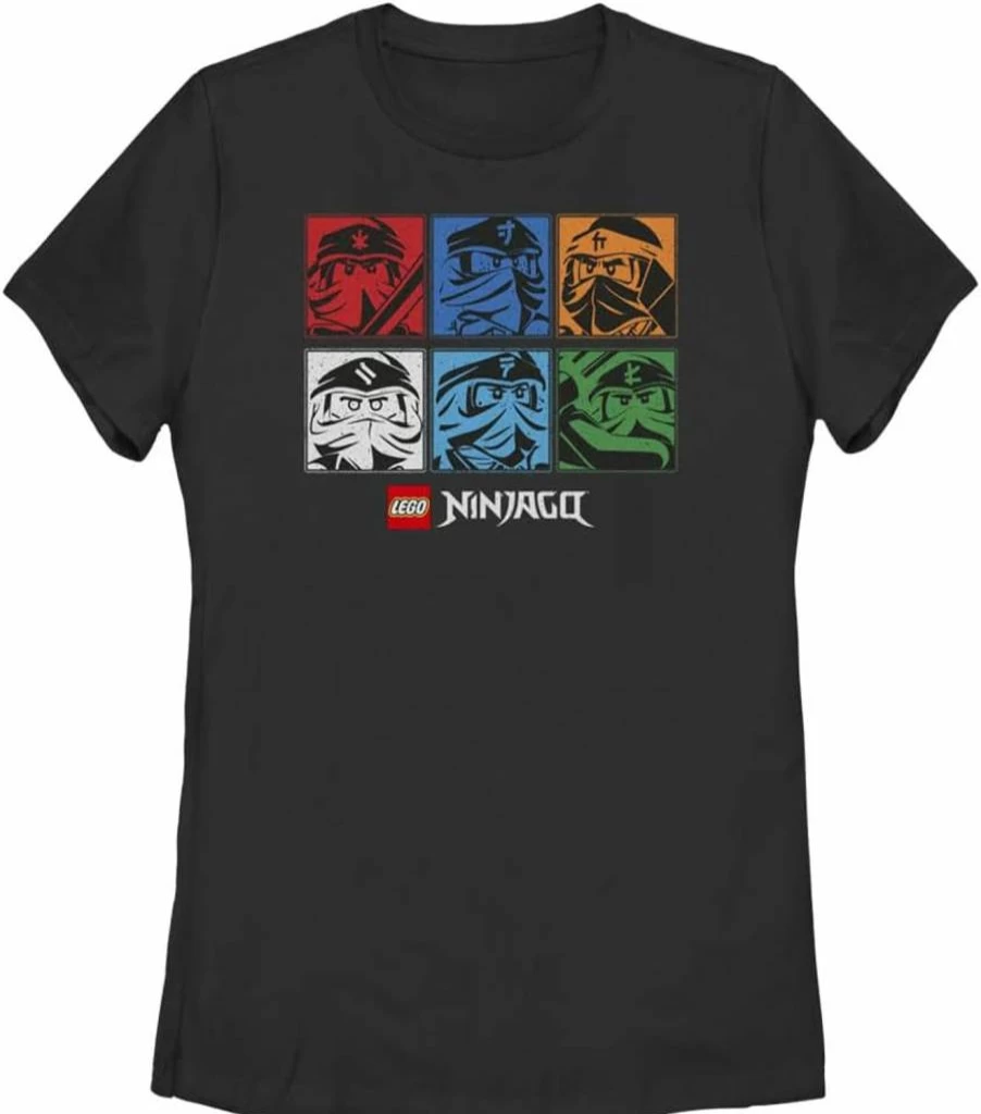 Fifth Sun Women's Short Sleeve Tee Shirt - Lego Ninjago Unite The Colors Graphic T-Shirt