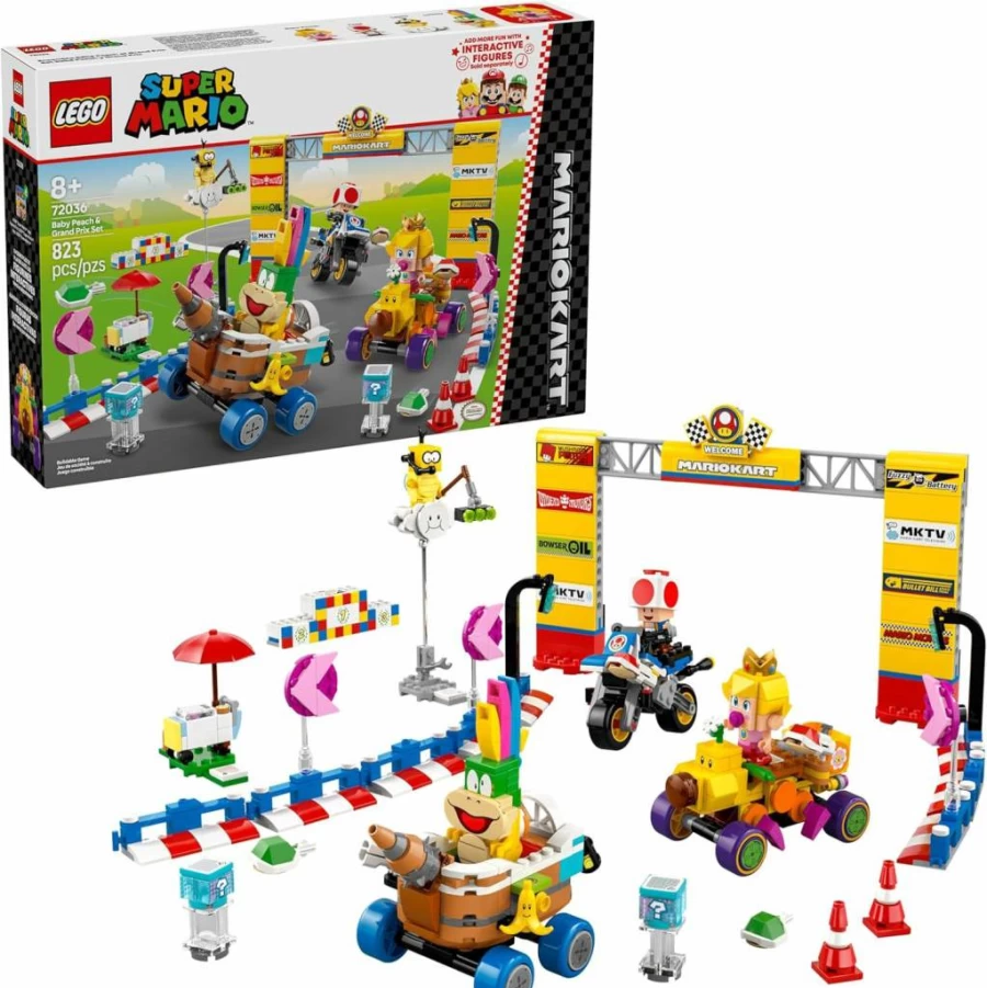 LEGO Super Mario Mario Kart Grand Prix Set 72036 - Baby Peach Home Circuit Toy Building Kit for Kids Ages 8+, Nintendo Collectible Gift for Boys & Girls, Birthday Present