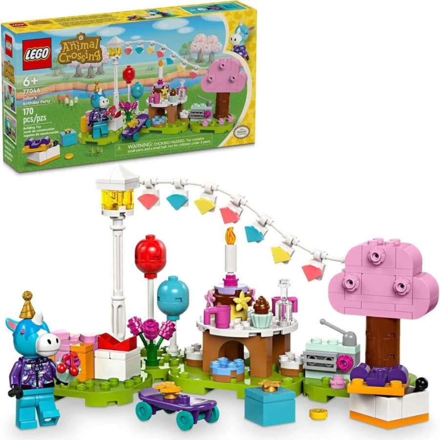 LEGO Julian's Birthday Party Animal Crossing Building Set with Horse Minifigure, Creative Toy for Kids Ages 6+, Official 77046 Video Game Inspired Gift for Boys and Girls