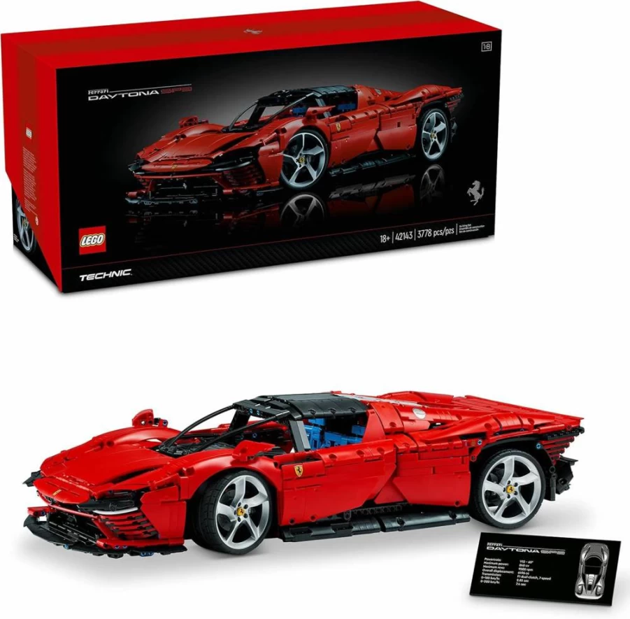 LEGO Technic Ferrari Daytona SP3 42143 1:8 Scale Race Car Building Kit for Adults, Ultimate Collector’s Model Car, Perfect Gift for Car Lovers, Fathers Day & Anniversary