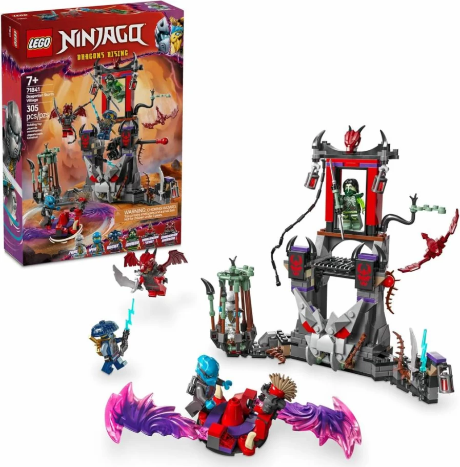 LEGO Ninjago Dragonian Storm Village Building Set 71841 with 6 Ninja Minifigures, Spinner Toy for Kids Ages 7+, Creative Gift for Boys and Girls