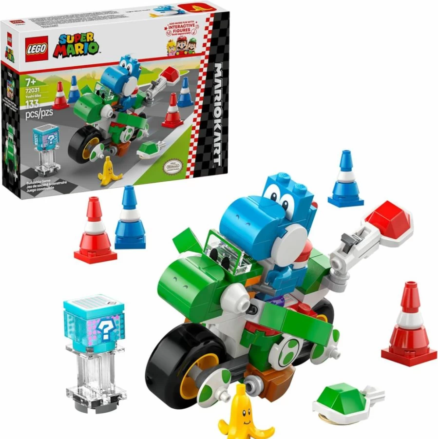 LEGO Mario Kart Yoshi Bike Building Toy Set 72031 - Blue Yoshi Figure for Kids Ages 7+ | Super Mario Fan Gift for Boys & Girls | Creative Birthday Present