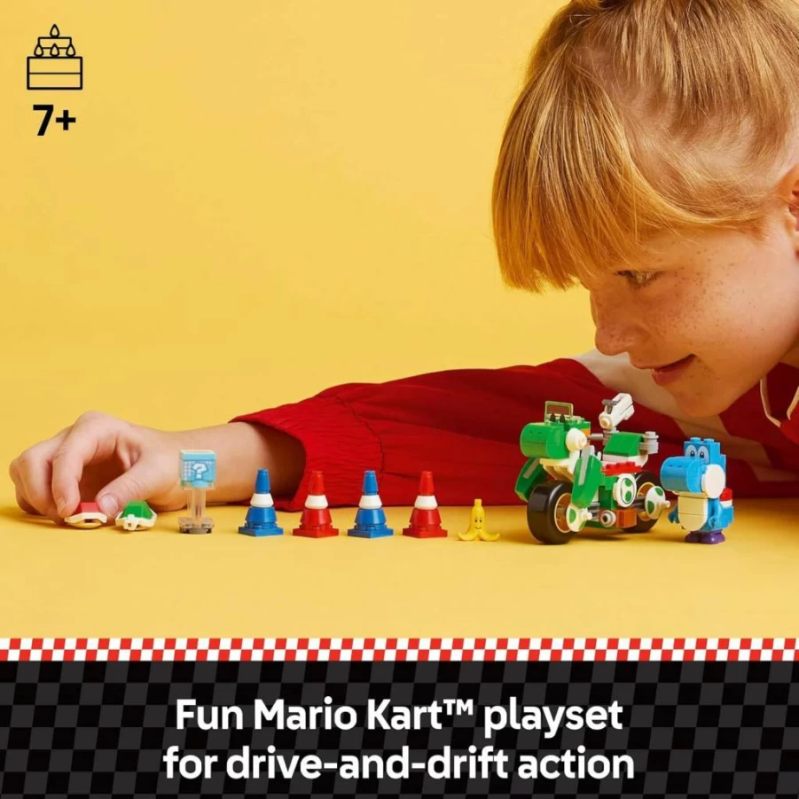 LEGO Mario Kart Yoshi Bike Building Toy Set 72031 - Blue Yoshi Figure for Kids Ages 7+ | Super Mario Fan Gift for Boys & Girls | Creative Birthday Present