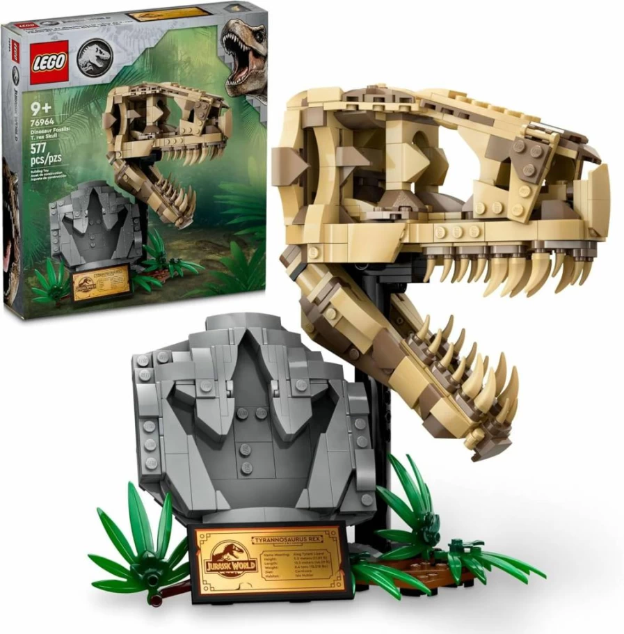 LEGO Jurassic Park T. Rex Dinosaur Skull Building Set 76964 - Educational Fossil Skeleton Toy for Kids, Creative STEM Gift for Boys & Girls Fans of Jurassic World Movies