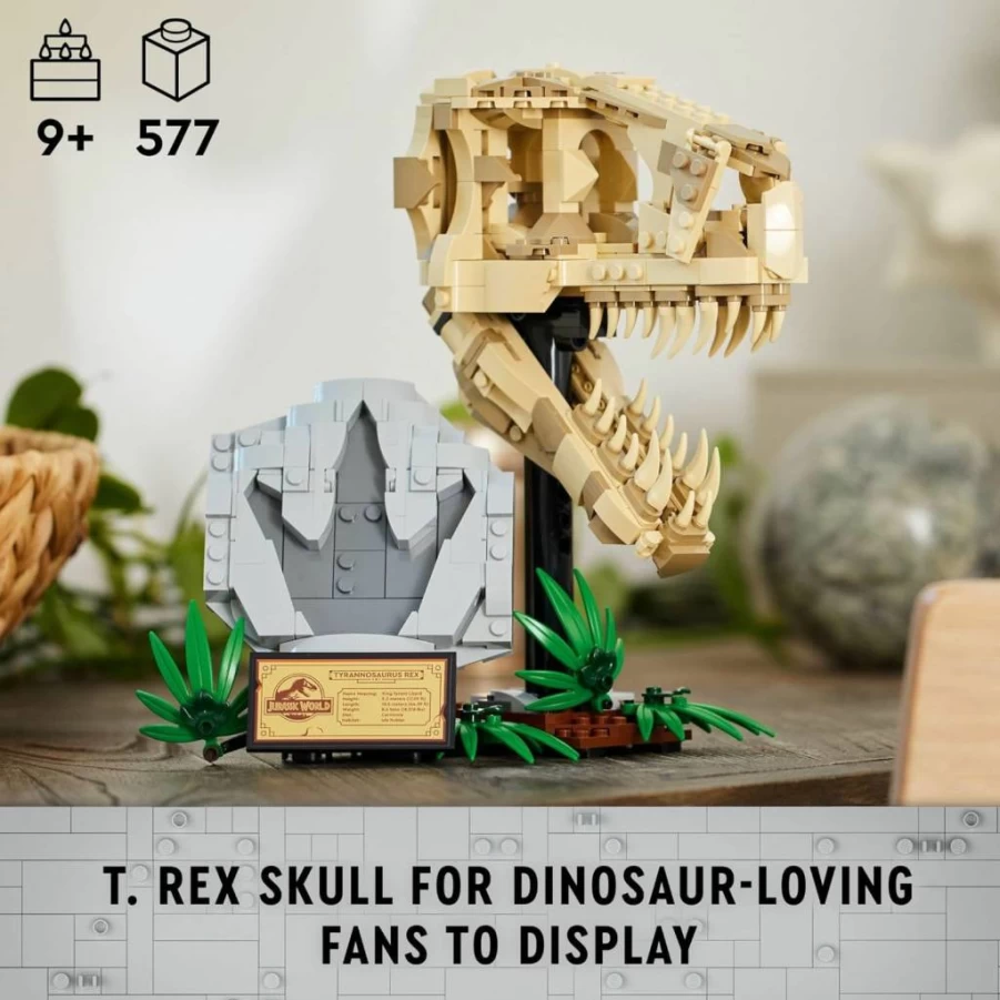 LEGO Jurassic Park T. Rex Dinosaur Skull Building Set 76964 - Educational Fossil Skeleton Toy for Kids, Creative STEM Gift for Boys & Girls Fans of Jurassic World Movies