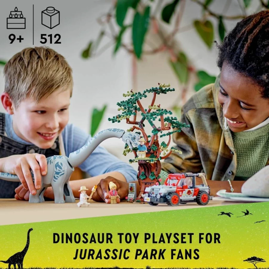 LEGO Jurassic Park Brachiosaurus Discovery 76960 Dinosaur Building Set with Jeep Wrangler, 30th Anniversary Collectible Toy for Kids Ages 9+