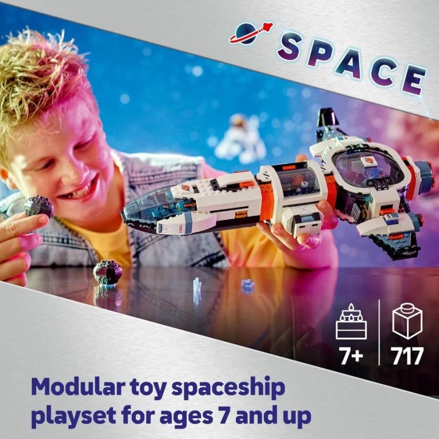 LEGO City Modular Galactic Spaceship 60446 Building Toy with Astronaut Minifigures & Alien - Creative Gift for Kids Ages 7+ for Birthdays & Holidays
