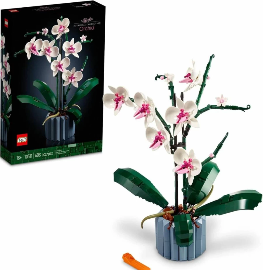 LEGO Orchid Building Set 10311 - Artificial Flower Kit for Home, Office & Desk Decor, Creative Gift for Adults 18+, Botanical Collection DIY Model