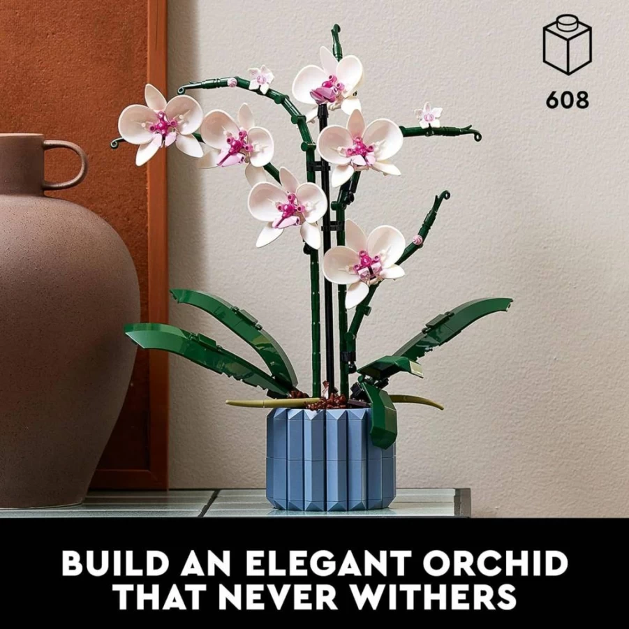 LEGO Orchid Building Set 10311 - Artificial Flower Kit for Home, Office & Desk Decor, Creative Gift for Adults 18+, Botanical Collection DIY Model