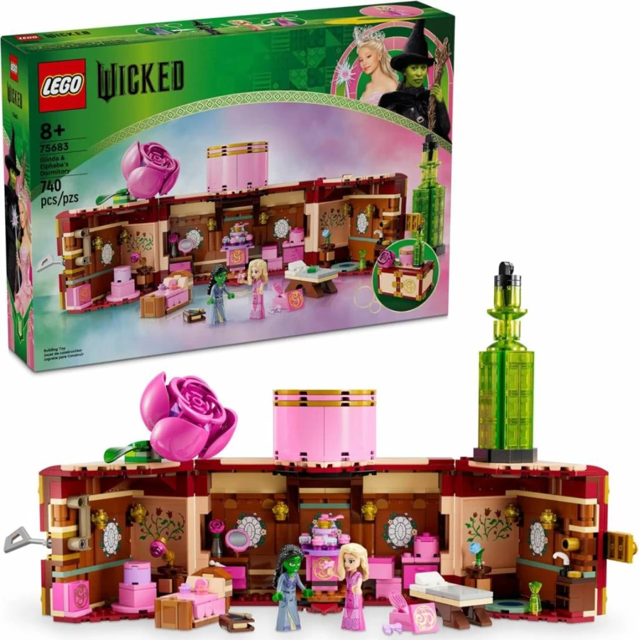 LEGO 75683 Wicked Glinda & Elphaba's Dormitory Building Set - Creative Doll House Toy for Kids Ages 8+, Perfect Birthday Gift for Girls & Boys
