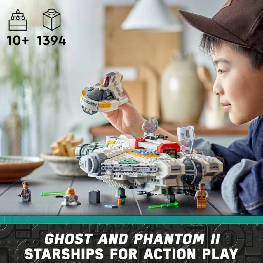 LEGO Star Wars Ahsoka Tano's Ghost & Phantom II Building Set (75357) with 5 Minifigures - Star Wars Toys for Kids Ages 10+, Creative Birthday Gift for Boys & Girls