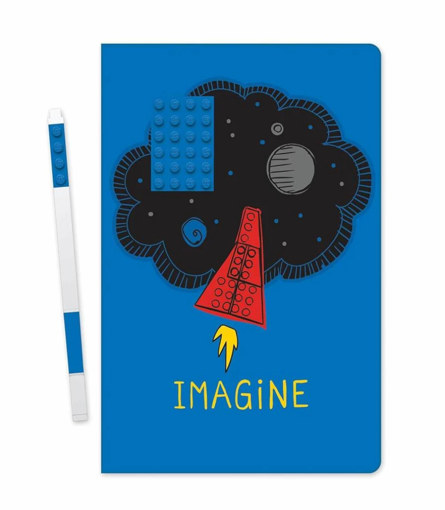 Amazon IQ LEGO-Inspired Stationery Set: Hardcover Notebook with 4x6 Blue Brick & Blue Gel Pen