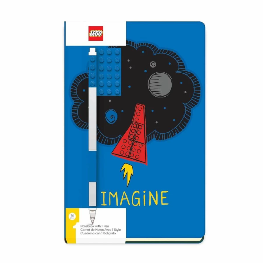 Amazon IQ LEGO-Inspired Stationery Set: Hardcover Notebook with 4x6 Blue Brick & Blue Gel Pen
