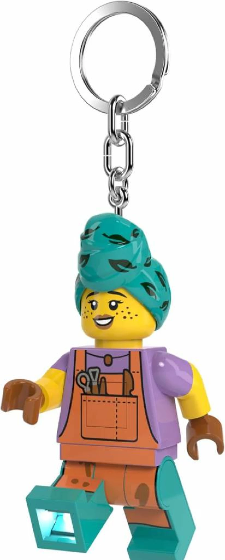 IQ 3 Inch Tall Pottery Girl Lego Keychain Light - Gift for Potters, Gardeners, Artists, Sculptors - Minifigure Collectible (Ke225H)