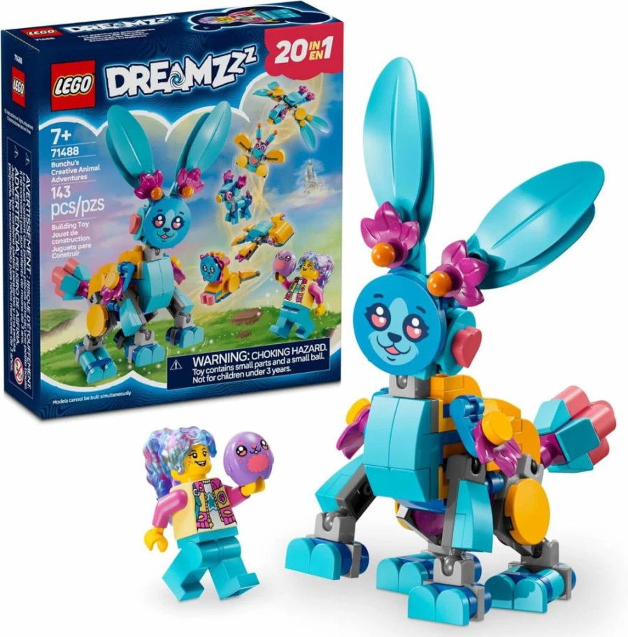 LEGO Dreamzzz Bunchu's Fantasy Bunny Building Set 71488 with Izzie Minifigure - 20-in-1 Creative Animal Adventures Toy for Kids Ages 7+ - Perfect Birthday Gift for Boys and Girls